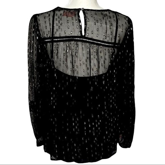 VELVET by Graham and Spencer Black & Silver Blouse - Picture 2 of 8